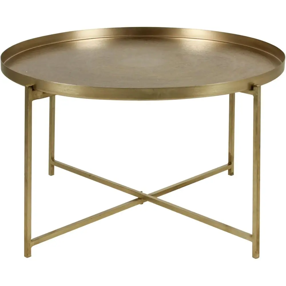 

Элегантный журнальный столик из античной латуни и золота с подносом с гравировкой, железными ножками, 30x17 для гостиной