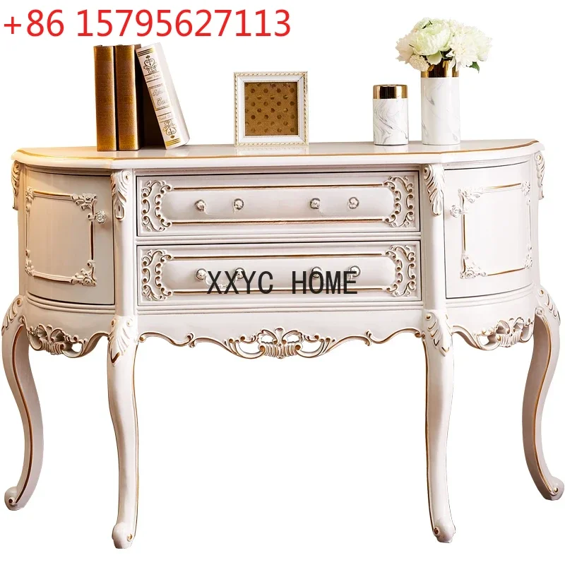 

Консольный стол в европейском стиле, французский, из массива дерева, для дома, американский, элитный, роскошный шкаф