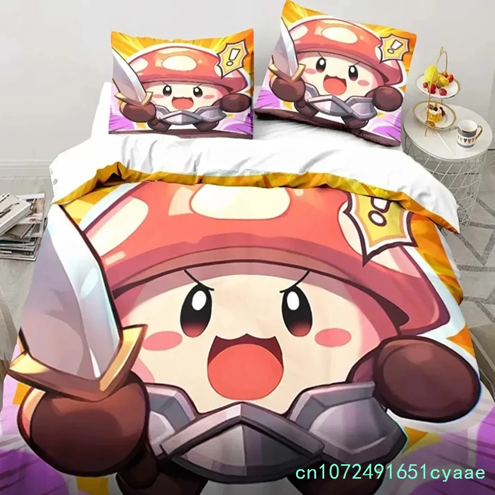 3D Print Anime Game Legend Of Mushroom Pattern Duvet Cover Sets Comforter Bed Linen Gift Twin Queen King Size Romantic Home Gift