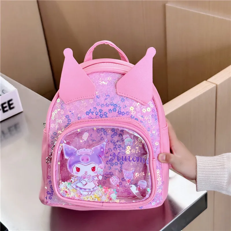 Sanrio Kuromi sequined children\'s schoolbag Princess mini Backpack girls fashion cute baby backpack Children\'s gifts