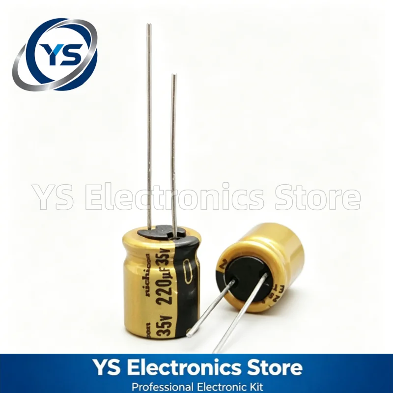 10-200pcs 35V220UF NICHICON FW Series 10X12.5mm Hi-Fi Audio Electrolytic Capacitor UFW1V221MPD 220UF35V 35V 220UF Original NEW
