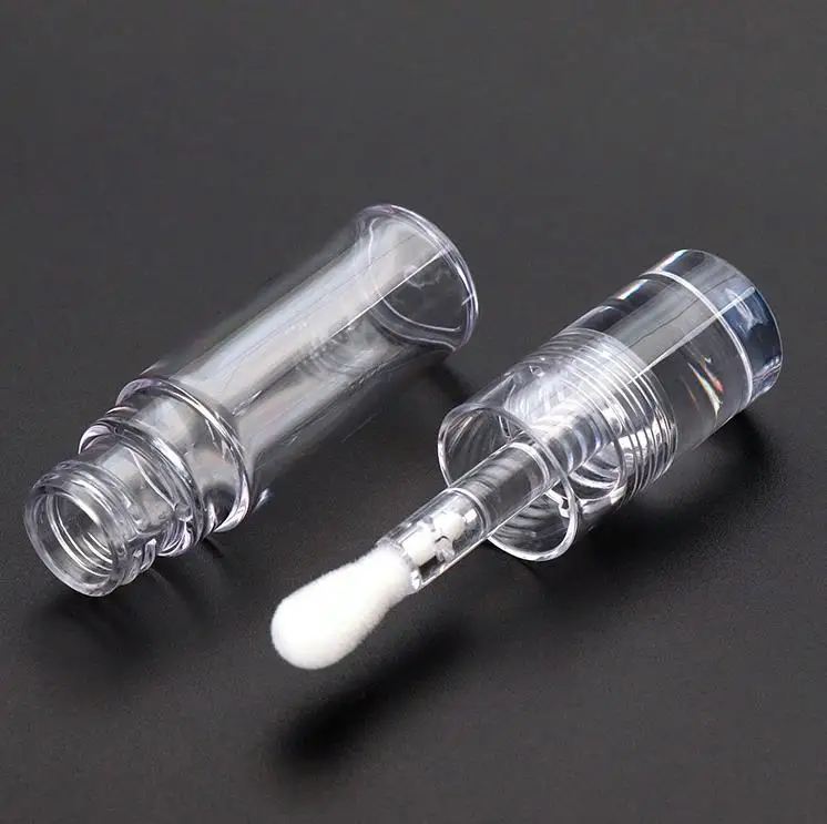 5.5ml Clear Round Big Wand Lipgloss Tubes Lip Gloss Refilled Bottles Custom Logo Transparent Lip Glaze Lipstick Container ni42