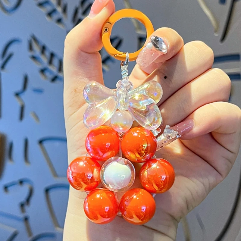 أزياء لطيف بسيط القوس مطرز زهرة سلسلة مفتاح سلسلة المتخصصة جميع المجوهرات الرائعة الأكثر مبيعا عالية الجودة