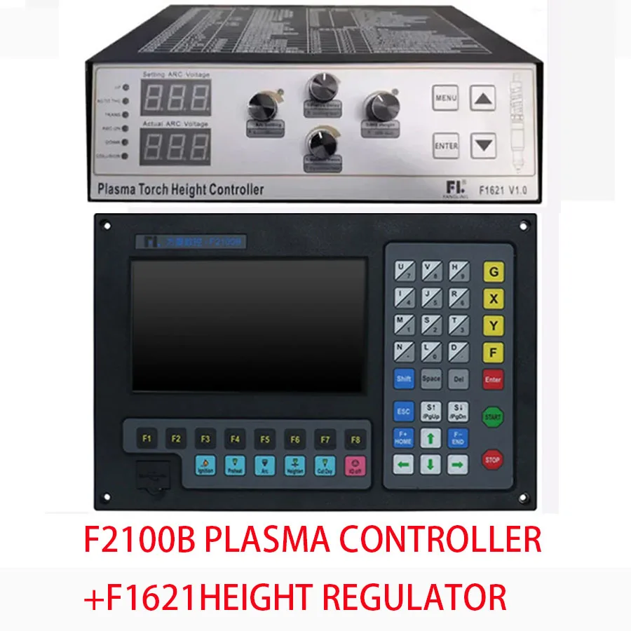 Plasma controller F2100B 2-axis CNC system plasma flame cutting machine control system+F1621 height adjuster