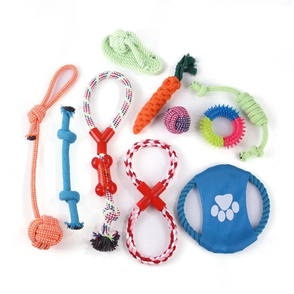 

Dog Chew Toy Puppy Pet Teething Rope Toys Bite-Resistant Cotton Rope Knot Toys Dog Tug Rope for Small Dogs Training Fun