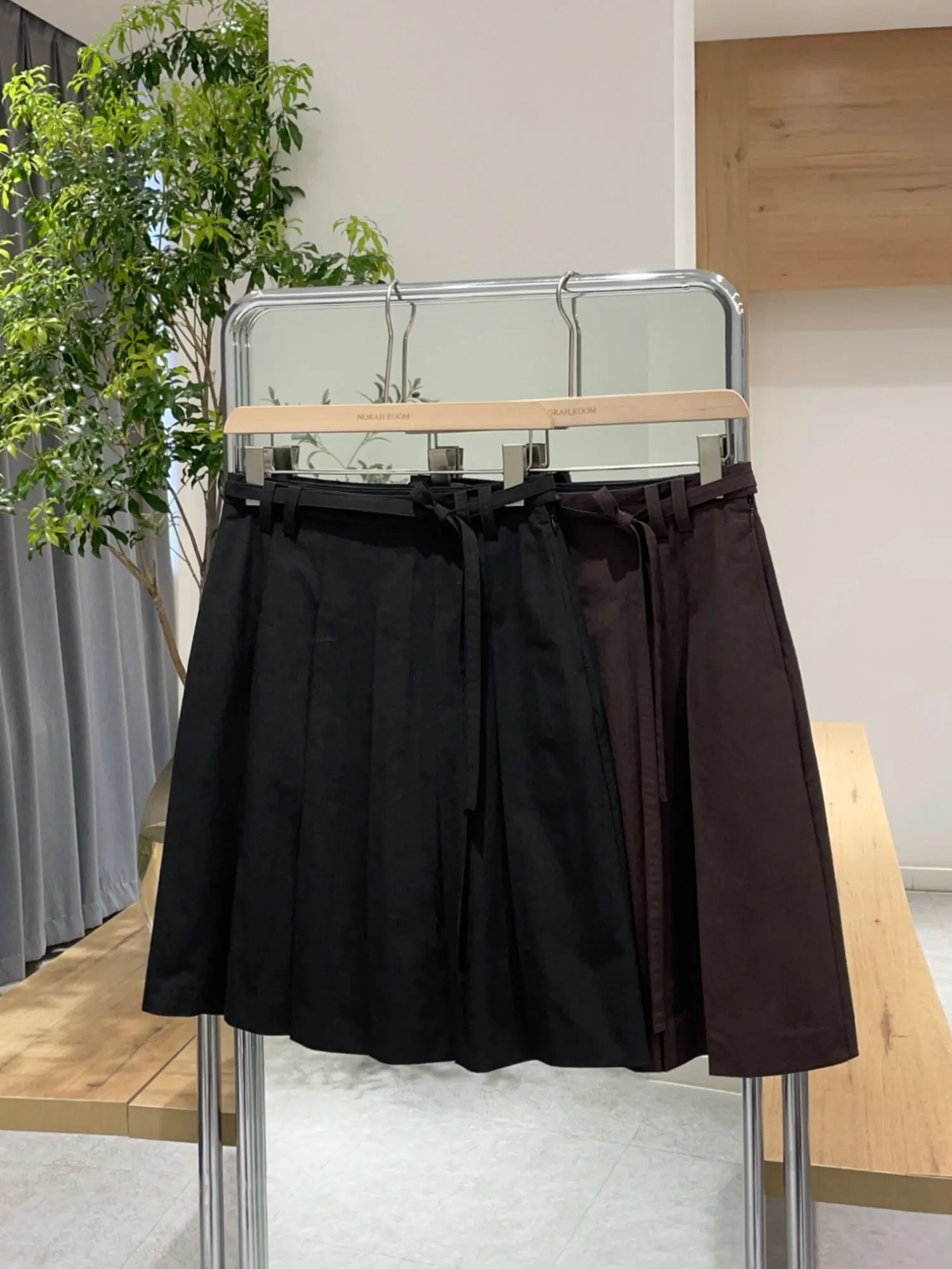 Nuo Xiaola Authentic  Brand 2026 Spring Summer New Style Knot Waist Pleated Half Skirt Casual High Waist A-Line Cotto...