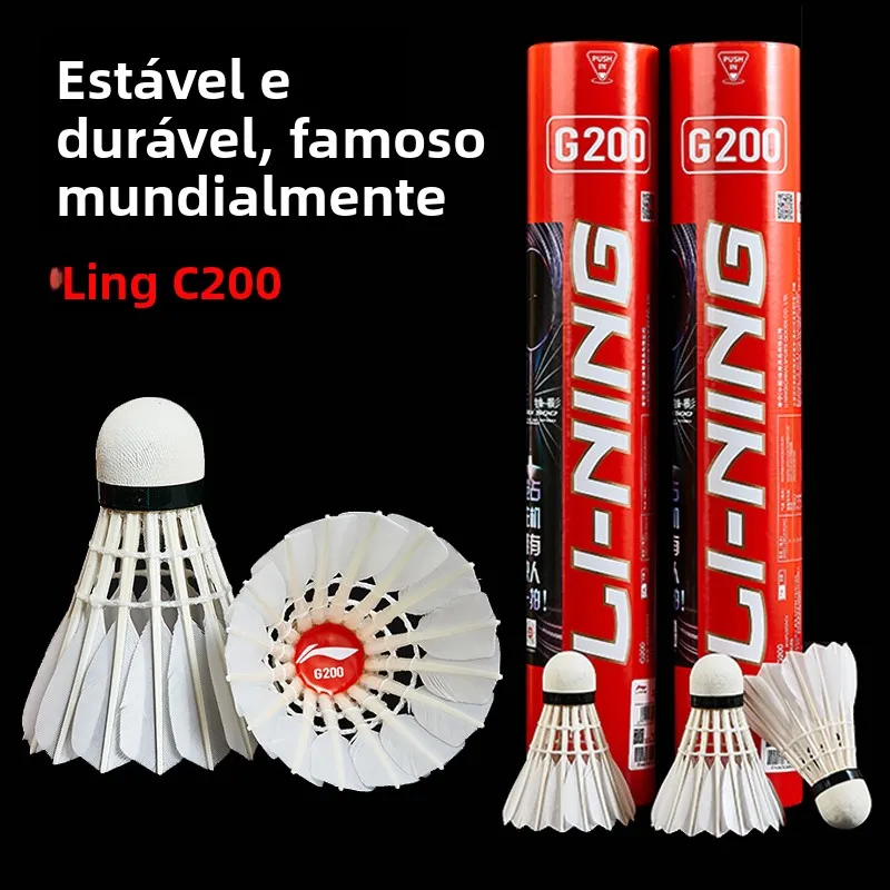 g200-badminton-shuttlecocks-goose-feathers-durable-stable-for-competition-and-training-set-of-12-high-quality