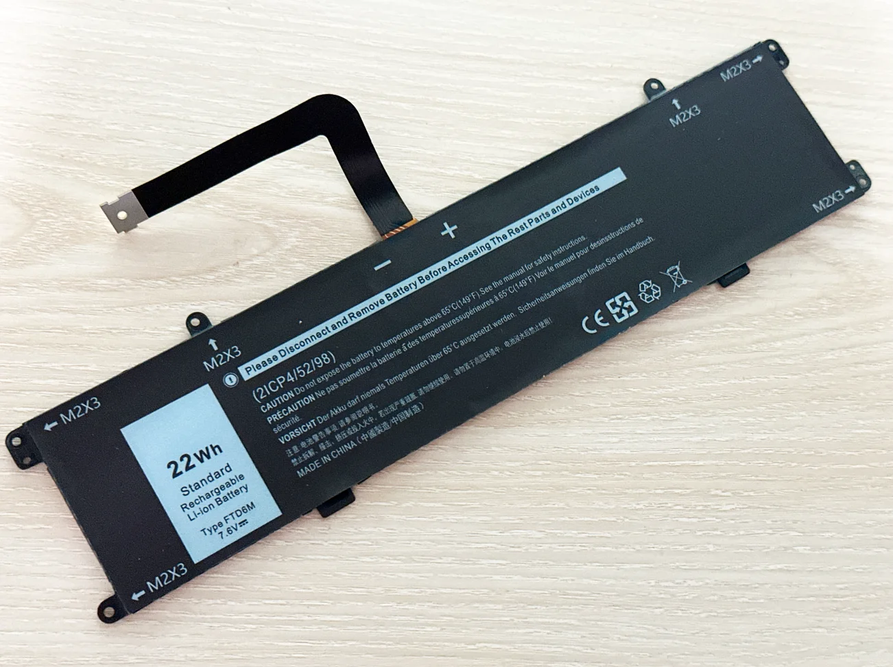 FTD6M 06HHW5 K17M-BK-US 6HHW5 K17M  Laptop Battery For Dell Latitude 7285 2-IN-1 Keyboard E7285 7.6V 22Wh/2750mAh