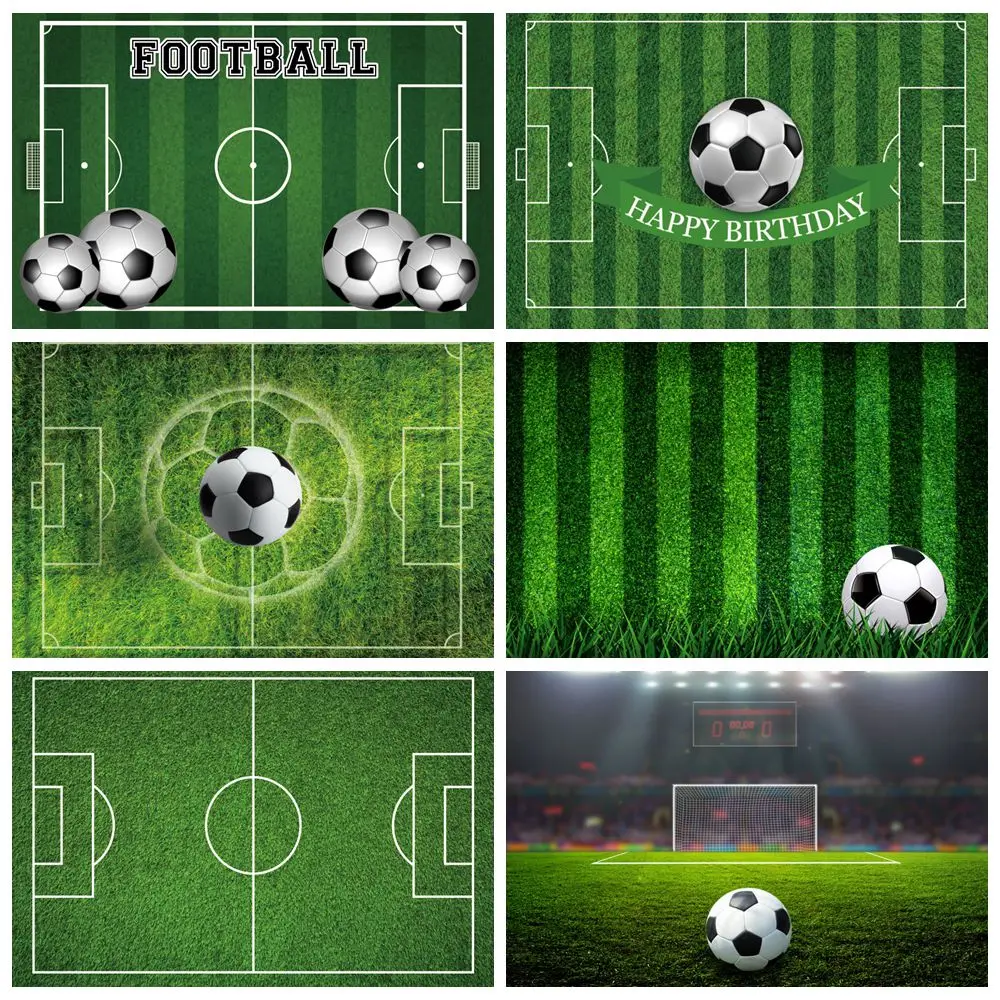 

Green Grass Field Soccer Football Backdrop Boys Birthday Party Decoration Photography Background Custom Banner Photoshoot Props