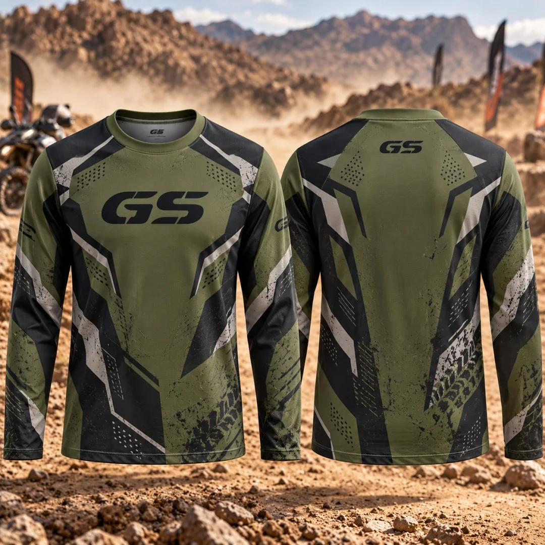 GS Adventure Camo Motorcycle Long Sleeve Jersey Men Quick Dry Motocross Offroad Racing Shirt MTB Riding Top Kids Clothes ﻿