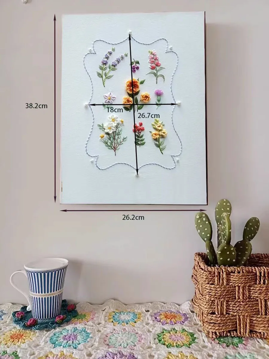 All-in-One Embroidery Starter Kit: Water Soluble Self-Stick Patterns, Create Wash-Away Patches for Wall Art