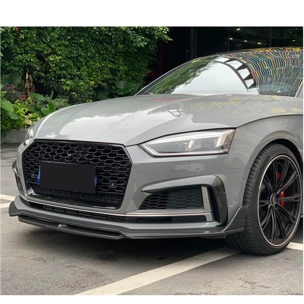 For Audi A5 Sline /S5 B9 2017-2019 Real Carbon Front Bumper Air Vent Cover Fins