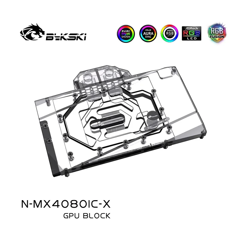 Bykski GPU Block for MAXSUN RTX 4080 ICraft OC 16G Graphics Video Card Water Cooling Radiator/Full Cover ARGB Light N-MX4080IC-X