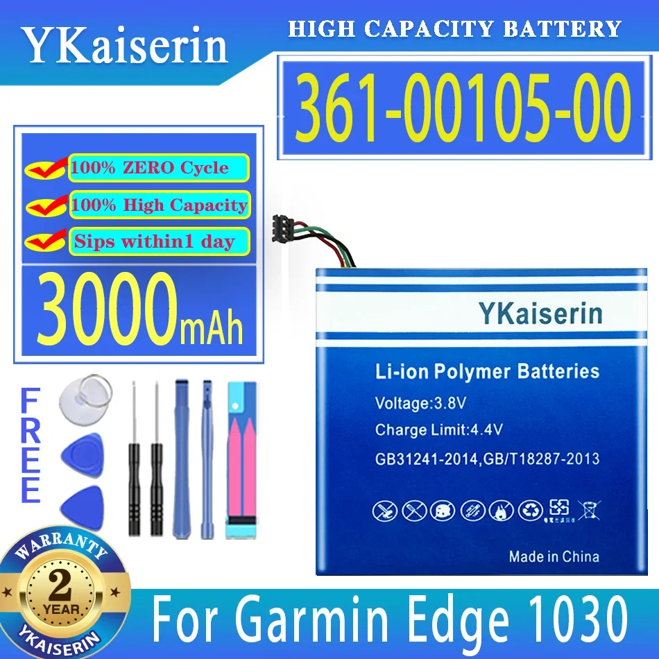 YKaiserin 3000mAh Replacement Battery 361-00105-00 For Garmin Edge 1030 GPS Handheld