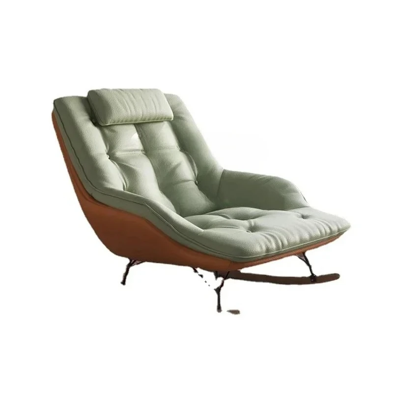 

Single Sofa Recliner Faux Leather Rocking Chair Adult Balcony Study Lazy Bone Chair