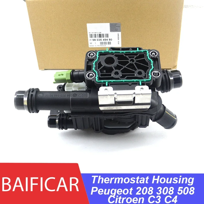 Baificar Brand New Coolant Thermostat Housing 9803549480 9850364680 For Peugeot 208 308 508 Citroen C3 C4