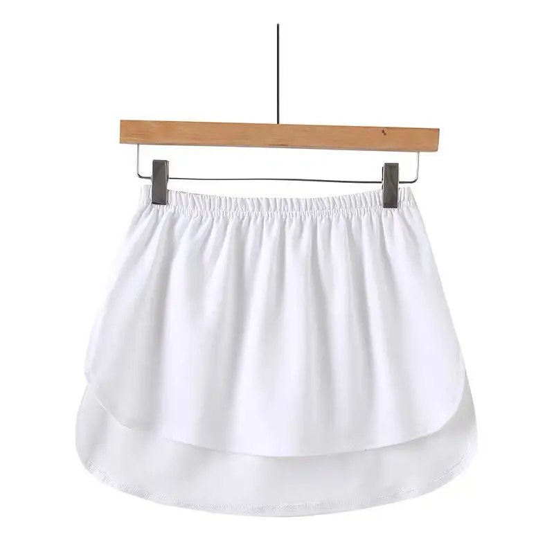 Detachable Women\'s Skirts Half Slips Stretch Fake Shirt Irregular Tail Hem Inner Skirt Ladies Underdress Petticoat Underskirt