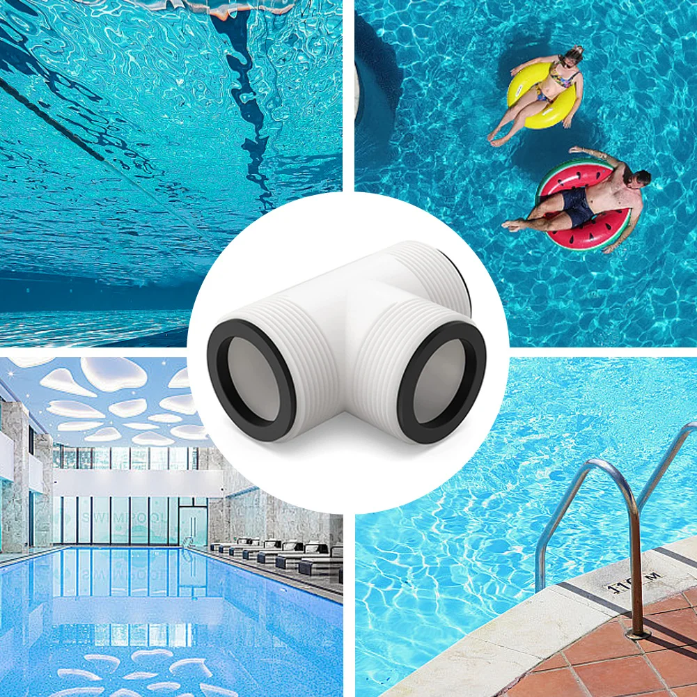 Pool Hose T Splitter with 3 L Rings Pool Hose Extender Controlling Flow Above Ground Pool Hose Connector for Intex Coleman Pool
