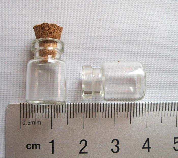 500 x 0.6ml Mini Glass Bottle with wood cork sample glass vials wishing bottle1ml,2ml till 300ml are available