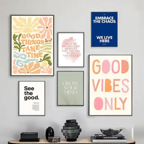 동기 부여 텍스트 아트 레트로 포스터 스티커 화이트 페이퍼 스티커 DIY 룸 바 카페 룸 장식