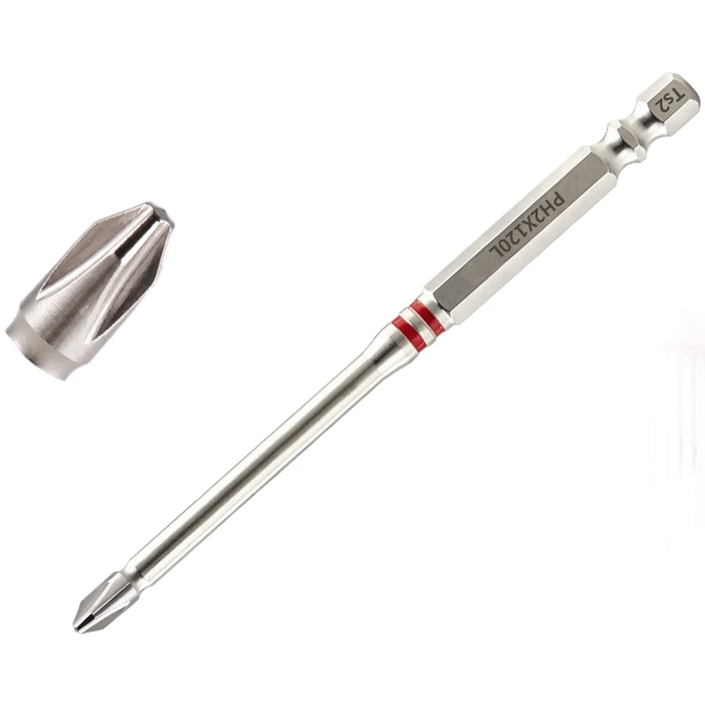 High Hardness For S2 Alloy Steel Double Slot Ring Hex Shank Screwdriver Bit Set For Impact Resistant Red Driver Bits For Power