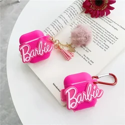 Para Funda Airpods Pro 2, Funda rosa Barbie de silicona suave para auriculares Bluetooth, Funda de Anime para Airpods 3, Funda para niñas/mujeres