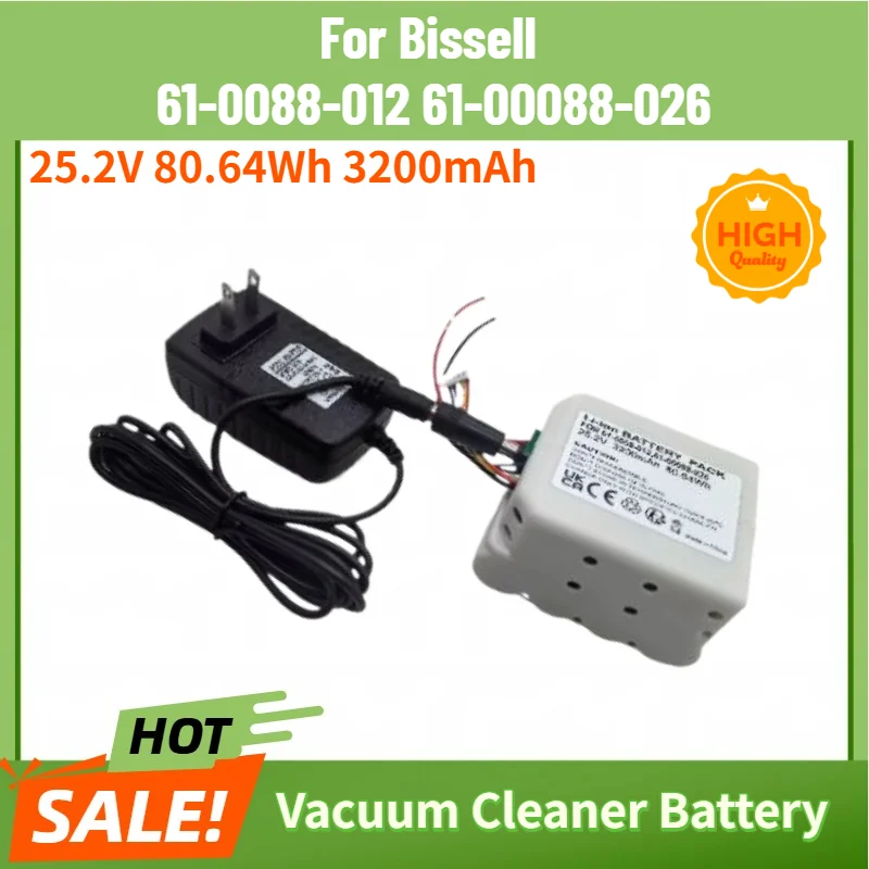 For Bissell 61-0088-012 61-00088-026 Vacuum Cleaner High Quality Replacement Battery 25.2V 80.64Wh 3200mAh