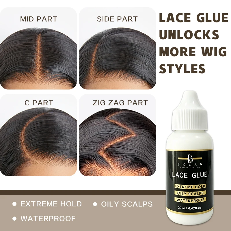Bolan Lace Hair Gel trong Hold Glue for Wigs Hair Systems - Invisible Bonding Glue - Humidity Resistant & Water Resistant view 3