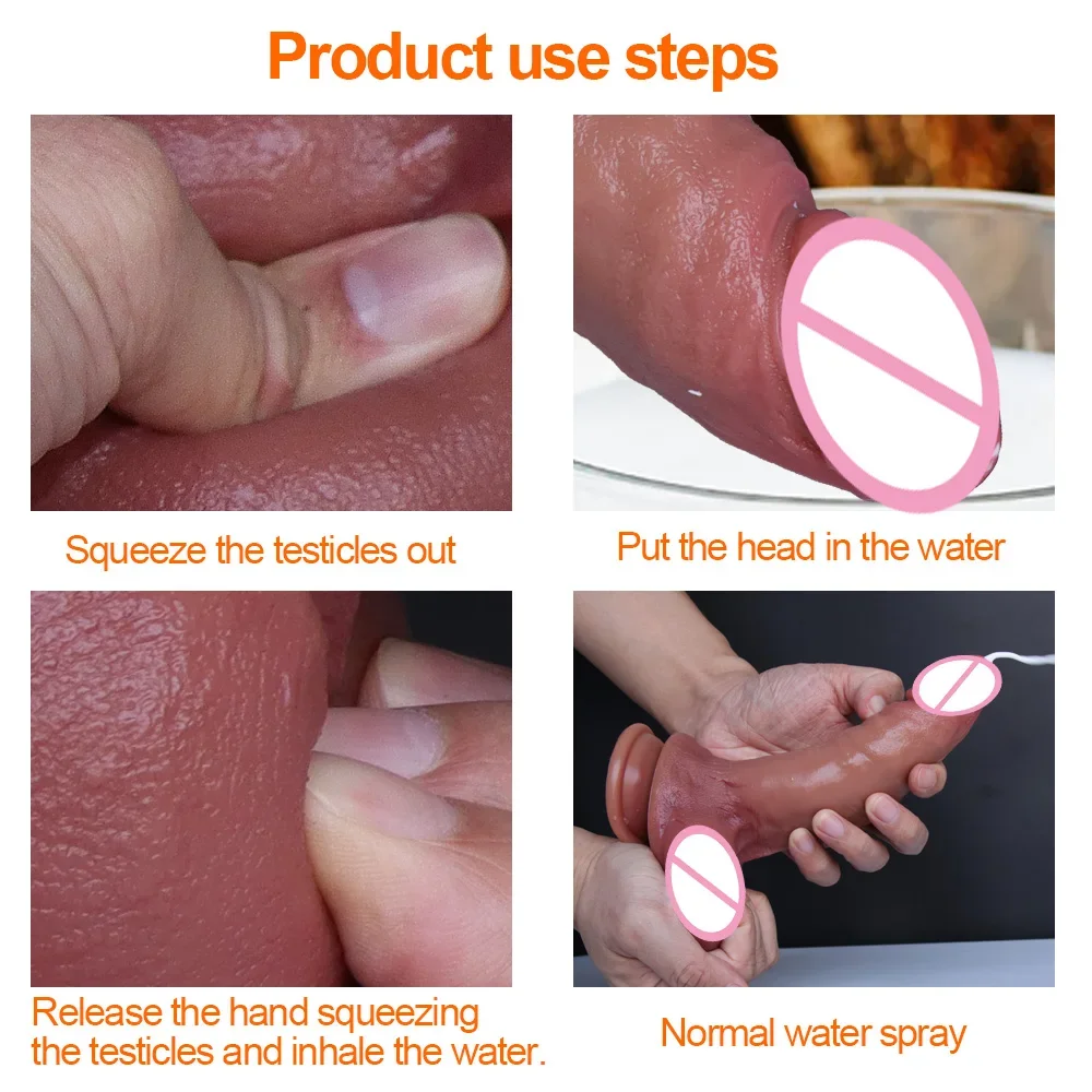 Ejaculating Spray Water Dildos Penis with Suction Cup for Women Big Dick Dildo Vagina Massager Anal G-spot Masturbation Sex Toys