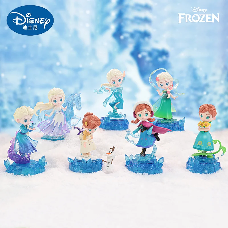 Caja ciega de la serie mágica de Frozen de Disney, muñecas misteriosas de Anna y Elsa, juguetes de moda, adornos de colección, regalo para niñas, nueva