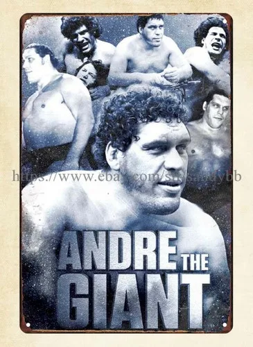accent wall art Andre the Giant Wrestling metal tin sign