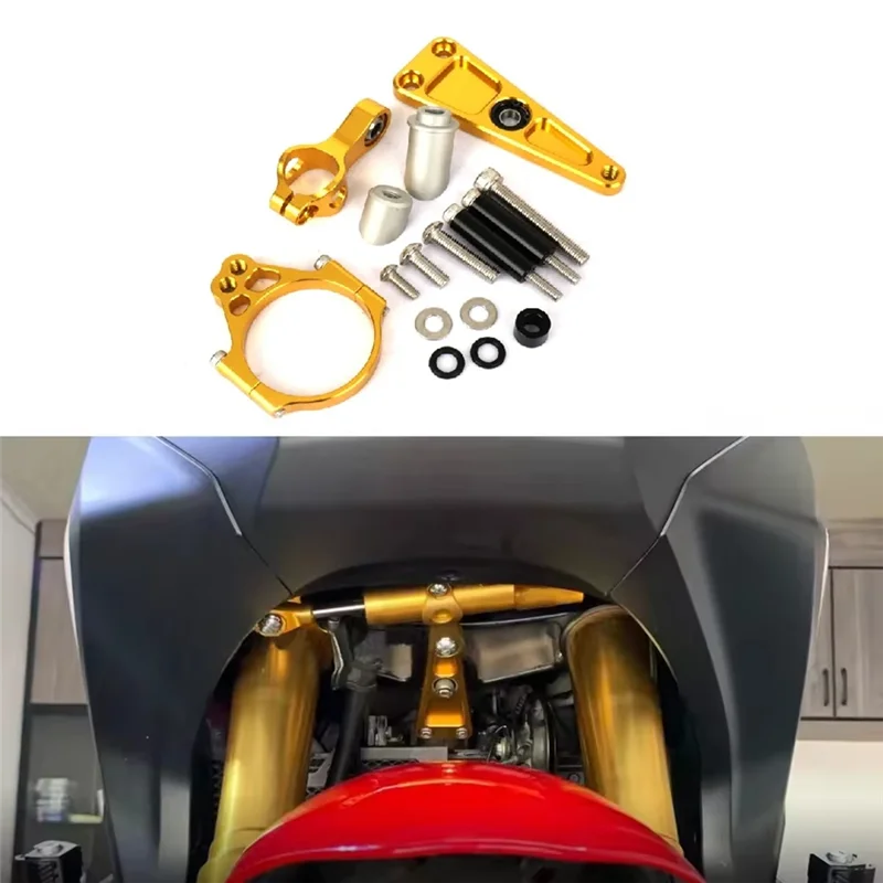 المهنية دراجة نارية قابل للتعديل التوجيه المثبط استقرار قوس تصاعد عدة لهوندا X-ADV 750 2017- NSS750 2021- #6