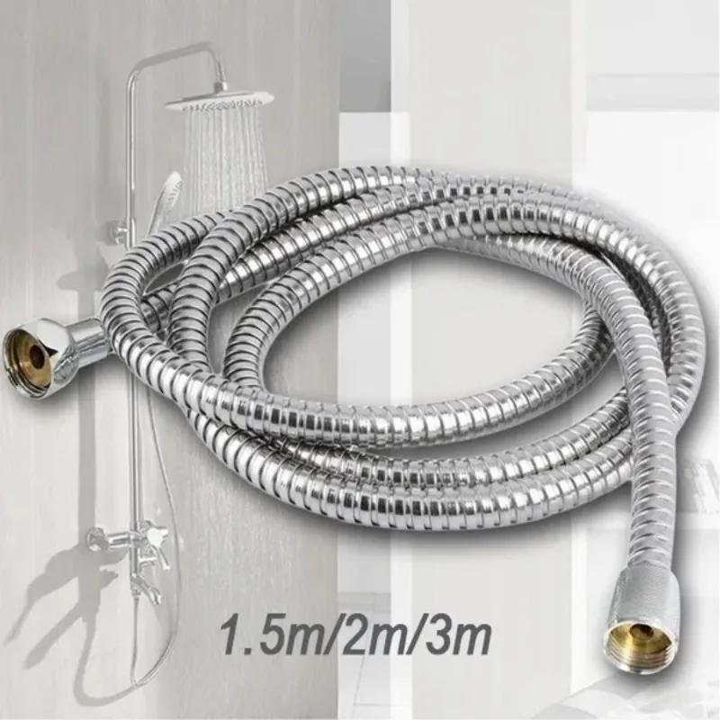 New Design Pipes Fittings Bathroom Accessories Shower Hose for Bath Stainless Steel Shower Holder Water Pipe Shower Head 1/2/3M