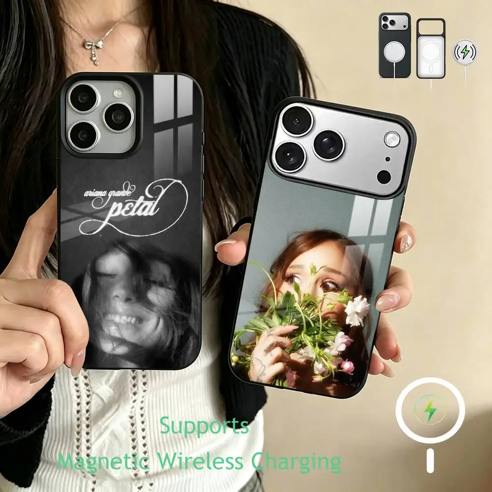 

a-Ariana g-Grande Petal Phone Case For iPhone17,16,15,14,13,12,11 Plus,Pro Supports Magnetic Wireless Charging