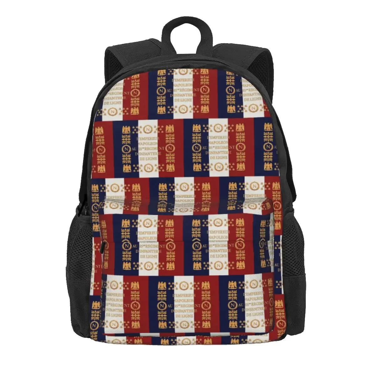 Napoleonischer französischer Rucksack mit 85. Regimentsflagge, Tagesrucksack, großes Fassungsvermögen, für Jungen und Mädchen, Büchertasche, Schultasche, Umhängetaschen für Männer und Frauen
