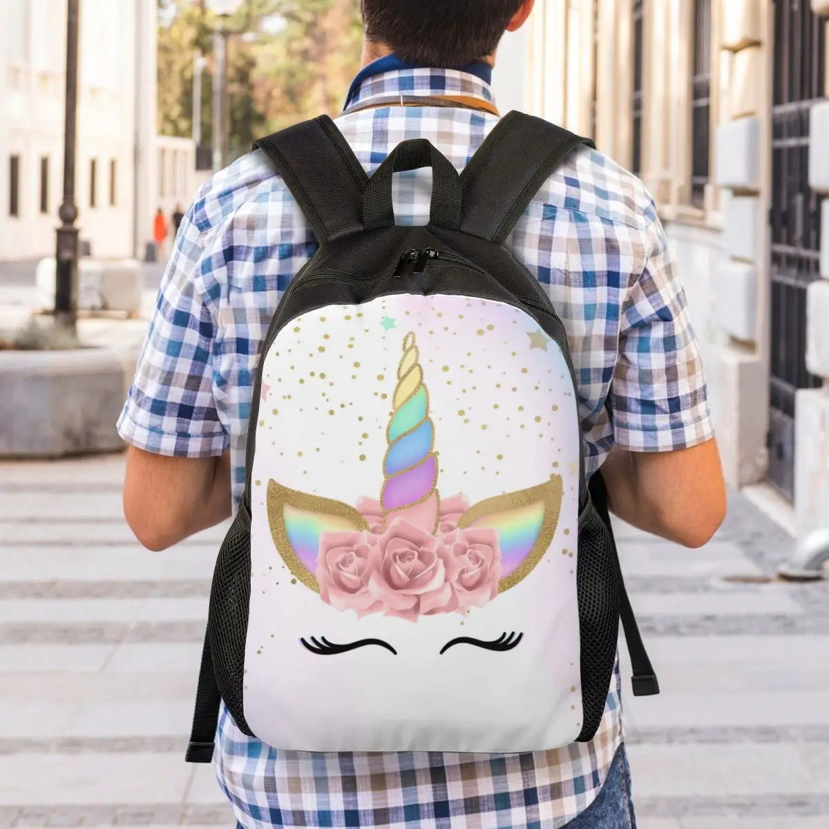 Colorful Stars Unicorn Travel Backpack uomo donna School Laptop Bookbag College Student Daypack Bags