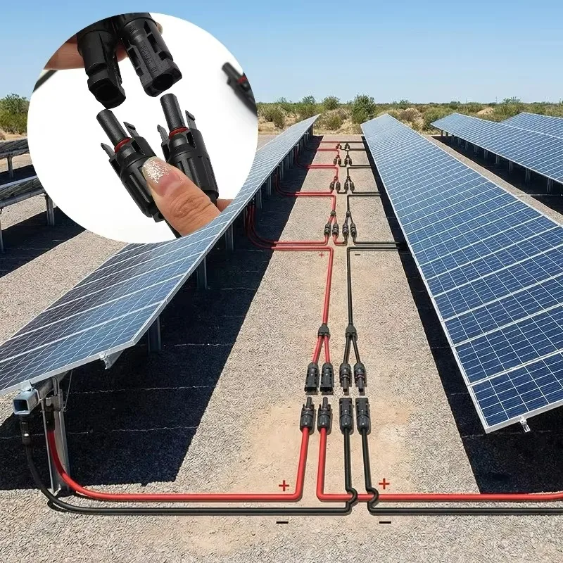 MC4 Solar Panel Parallel Connector Y Type Branch Adapter IP67 Waterproof Photovoltaic Cable Splitter for SolarPower System Quick