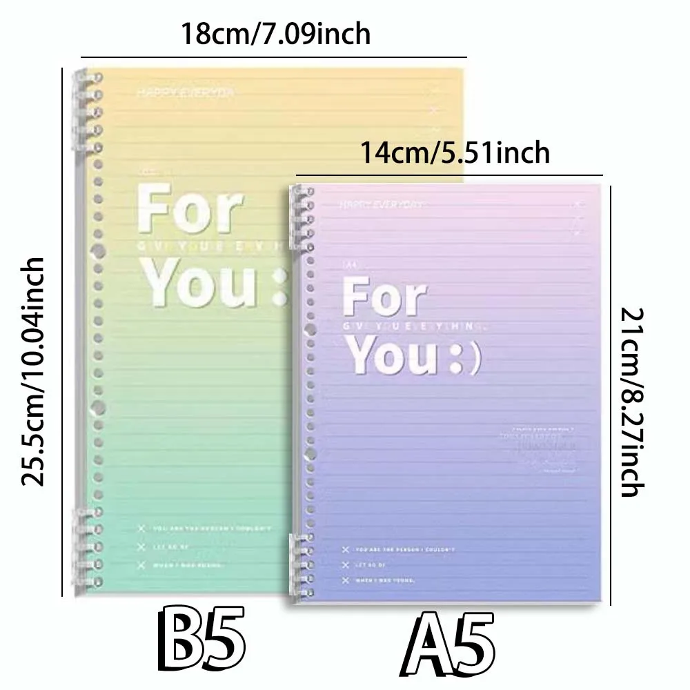 A5B5 High Beauty Gradient Cover Thickened Notebook Detachable Loose leaf Notebook Horizontal Inner Page