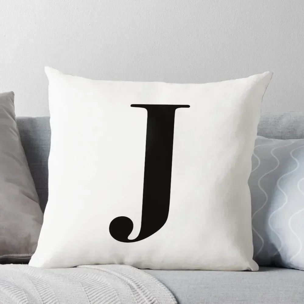 

Letter J: monogram initial Throw Pillow Pillowcase Rectangular Cushion Cover pillow