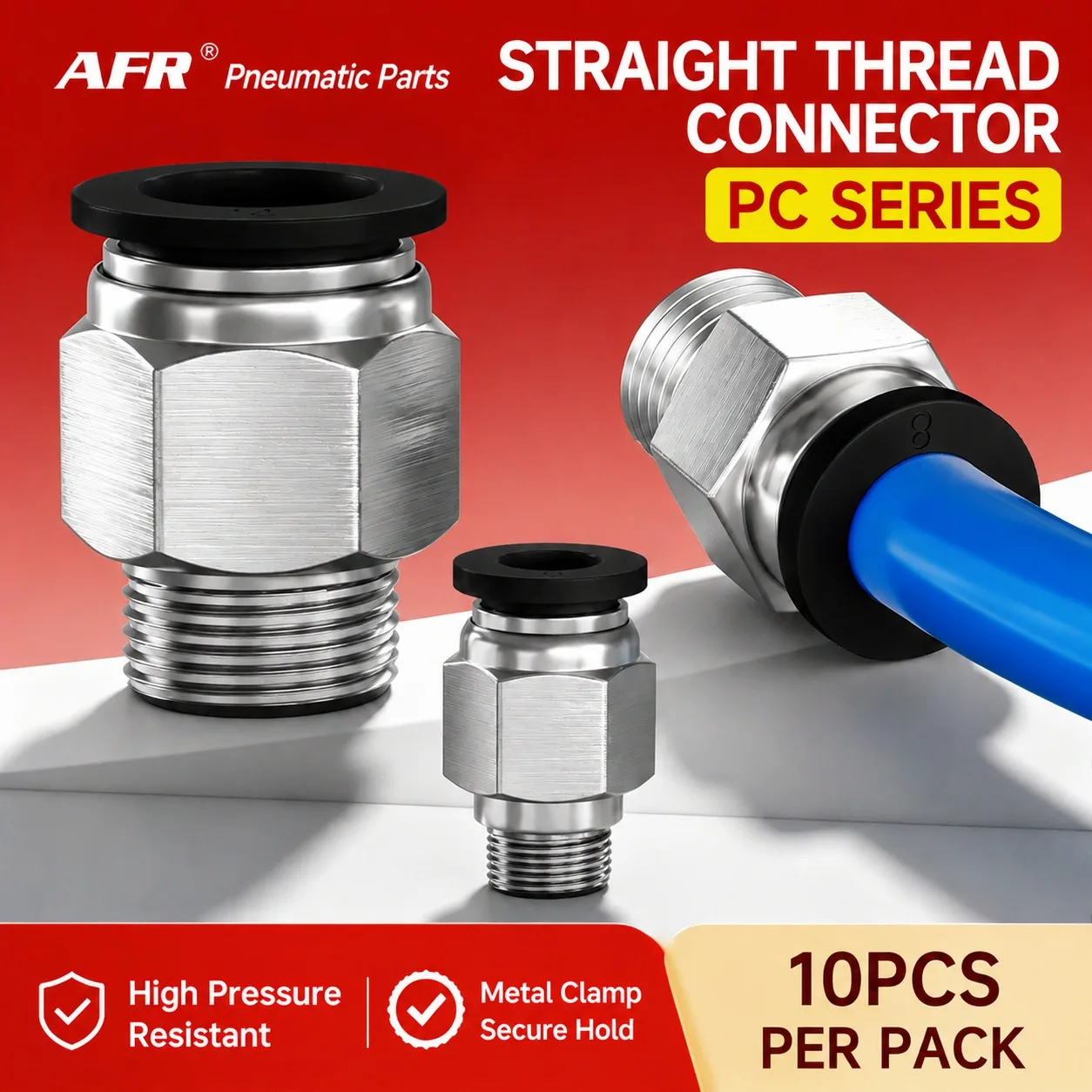 100Pcs PC Pneumatic Fitting PT Thread Cylinder Solenoid Valve Push In Quick Connect Air Tube 4 6 8 10 12mm-01 02 03 04 Fitting