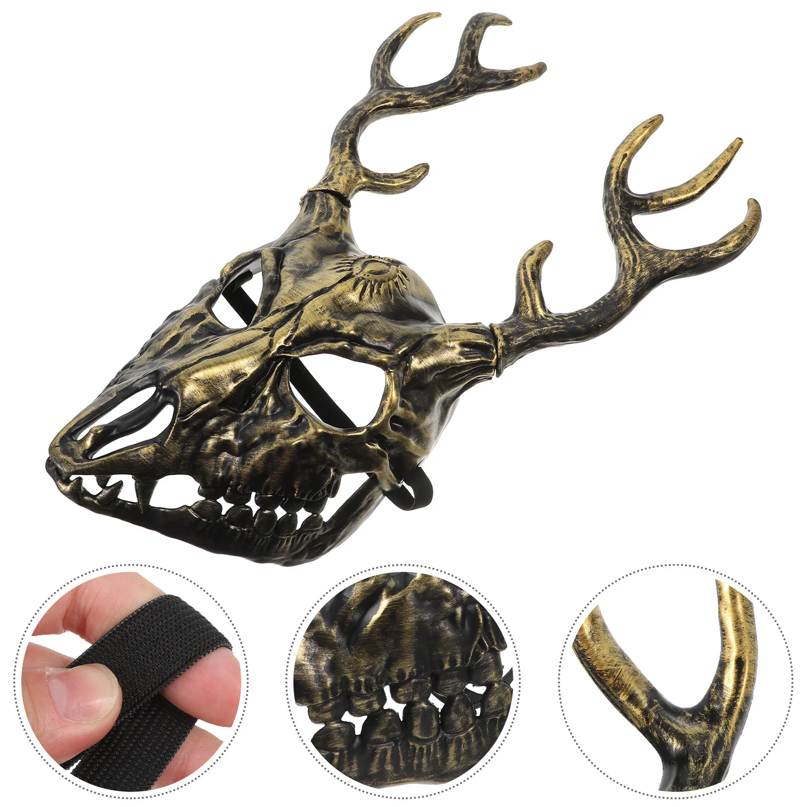 

Halloween Horned Mask Adult Deer Costume Accessory Realistic Antler Face Mask Comfortable Breathable for Masquerade Party
