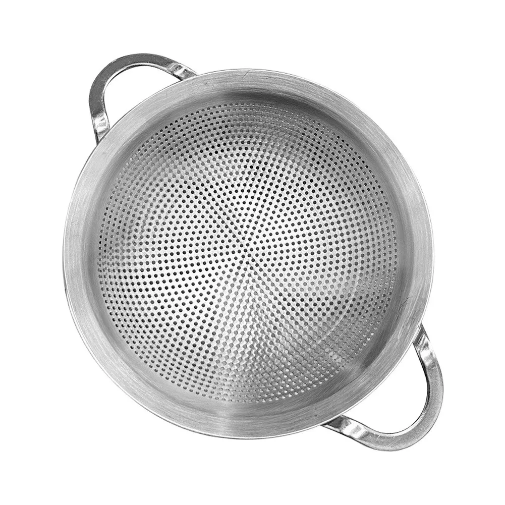 Dense Weave Stainless Steel Strainer with Double Handles for Kitchen For Oil Filtration Sifting and Drainage Use