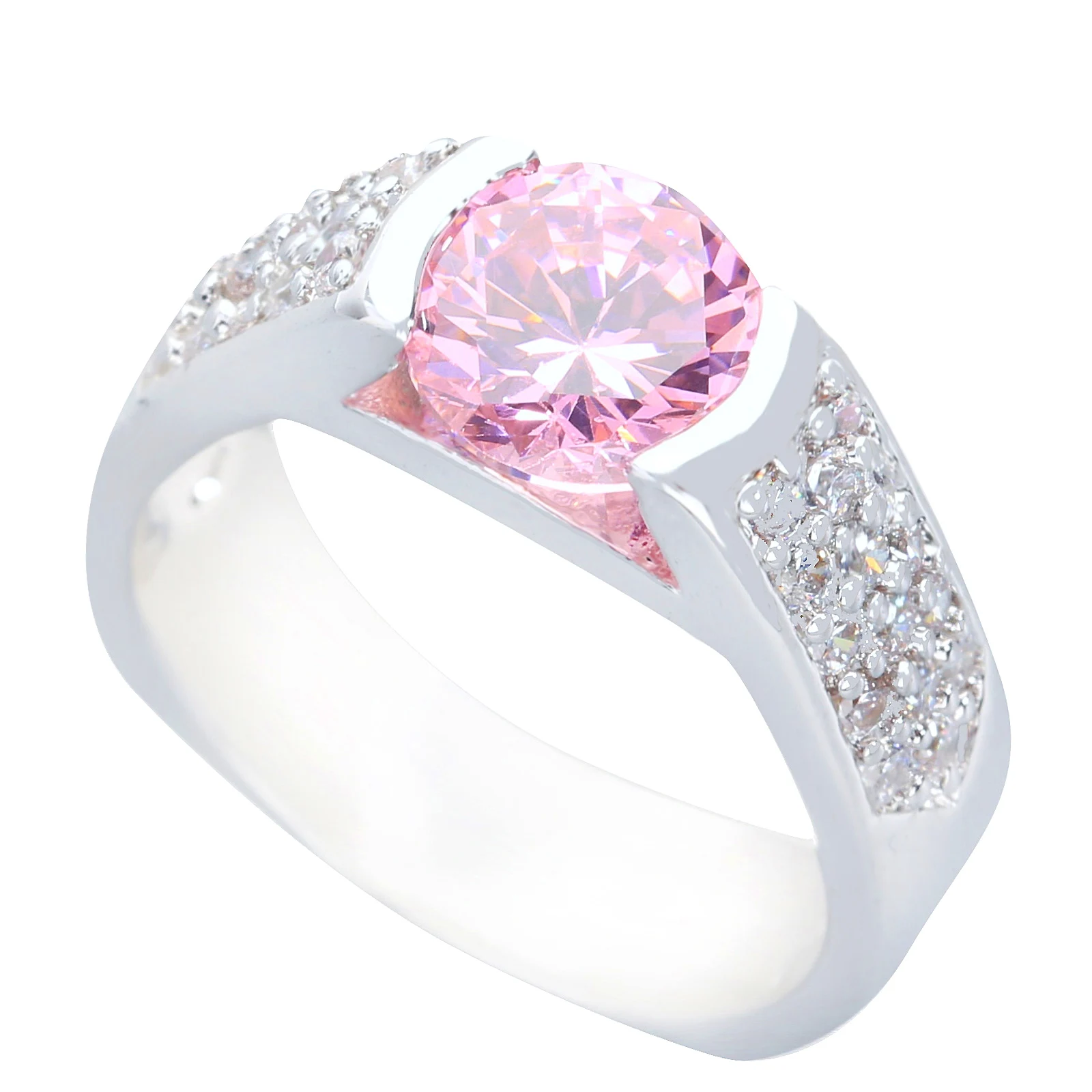 7*7mm Pink Kunzite6  925 Sterling Silver Ring Q0898-F