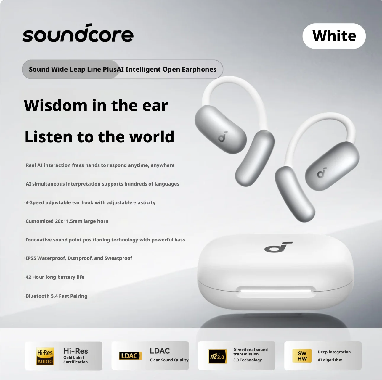 Afbeelding 7: Anker SoundCore Aerofit 2 plus open Bluetooth-headset vertaling A3874X