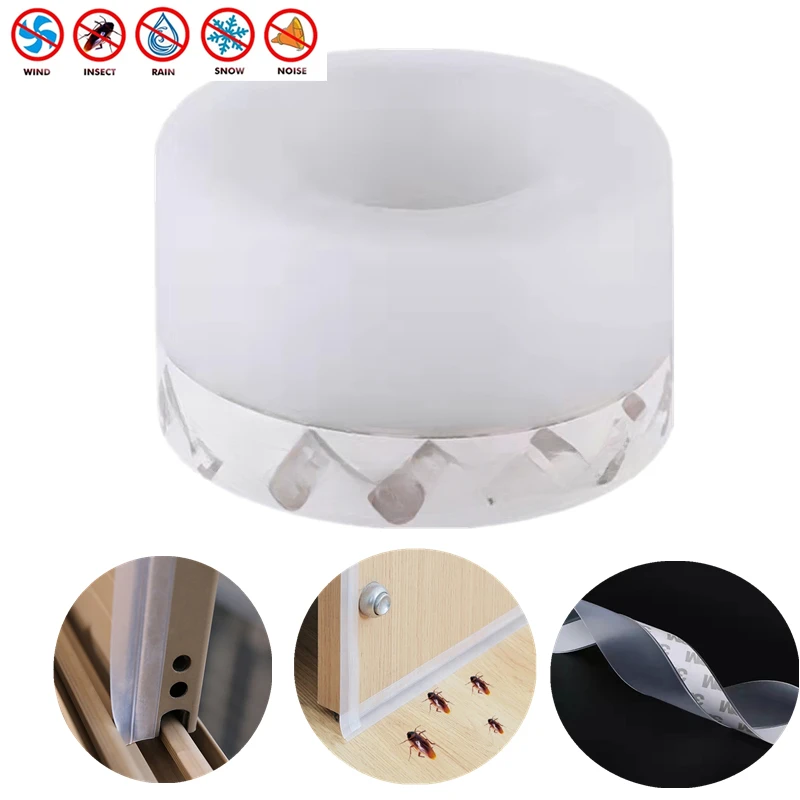 

Window Windshield Door Bottom Draught Dust Insect Self Adhesive Silicone Rubber Seal Weather Soundproofing Door Sealing Tape