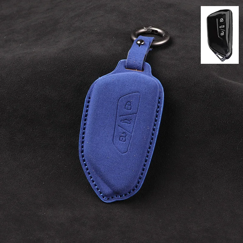 Leather Car Key Cover for Volkswagen VW ID.4 ID.3 Golf 8 Teramont TALAGON Crider Viloran Original remote key