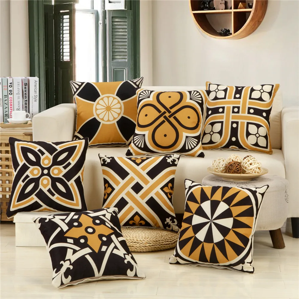 

45x45cm Classic Vintage Ethnic Style Printed Cushion Cover Home Office Shop Sofa Chair Decorative Throw Pillowcase