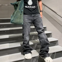 Washed Vintage Straight Wide Leg Denim Pants Men and Women High Street Baggy Casual Flare Jeans Pants Y2K Oversized
