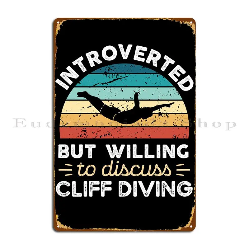 Introverted Diving Metal Plaque Poster Living Room Home Garage Create Mural Tin Sign Poster