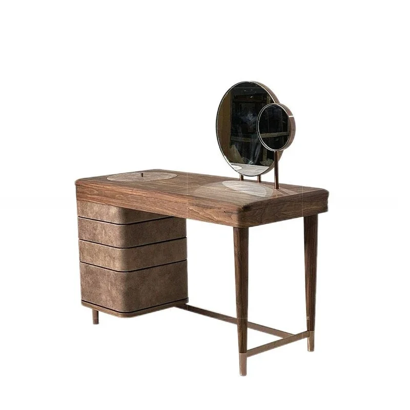 Dresser light luxury master bedroom solid wood paint with mirror makeup table high-end rotating drawer makeup table light luxury